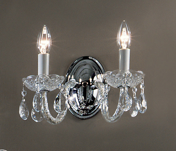 Classic Lighting 8232 CH I Monticello Crystal/Glass Wall Sconce in Chrome
