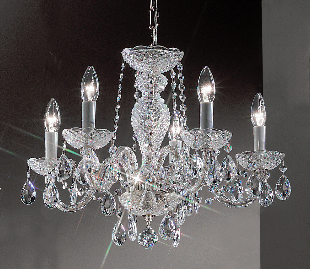 Classic Lighting 8235 CH I Monticello Crystal/Glass Chandelier in Chrome