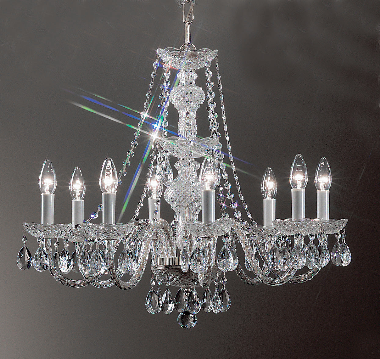 Classic Lighting 8238 CH I Monticello Crystal/Glass Chandelier in Chrome