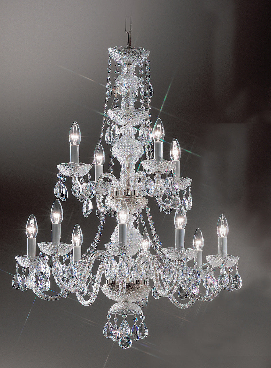 Classic Lighting 8239 CH I Monticello Crystal/Glass Chandelier in Chrome