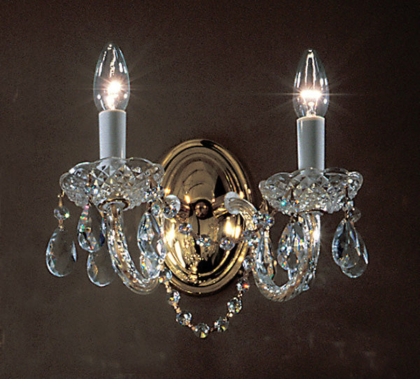 Classic Lighting 8242 GP C Monticello Crystal/Glass Wall Sconce in Gold