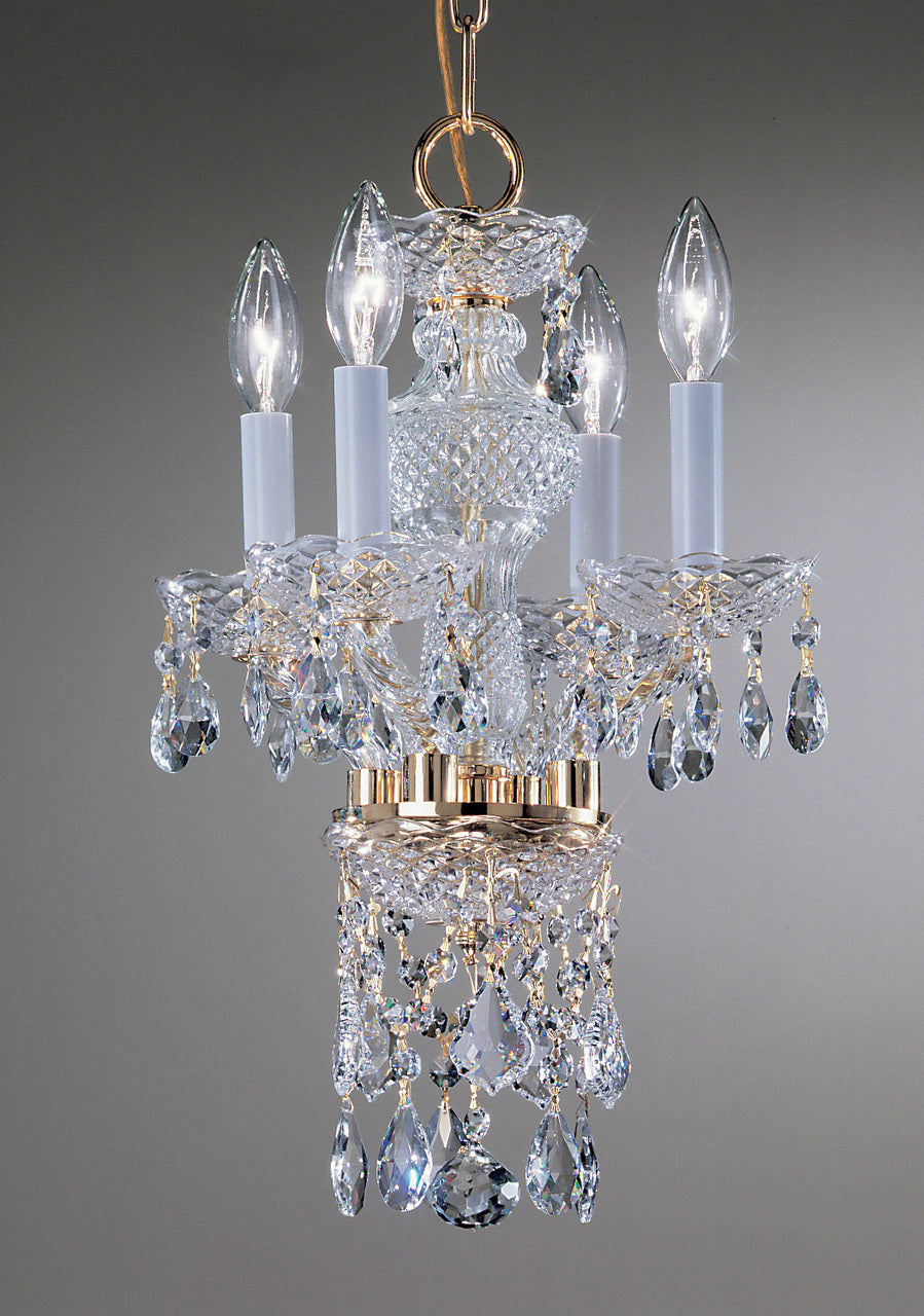 Classic Lighting 8244 GP C Monticello Crystal/Glass Mini Chandelier in Gold