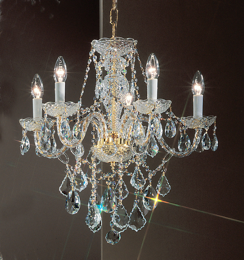 Classic Lighting 8245 GP SC Monticello Crystal/Glass Chandelier in Gold