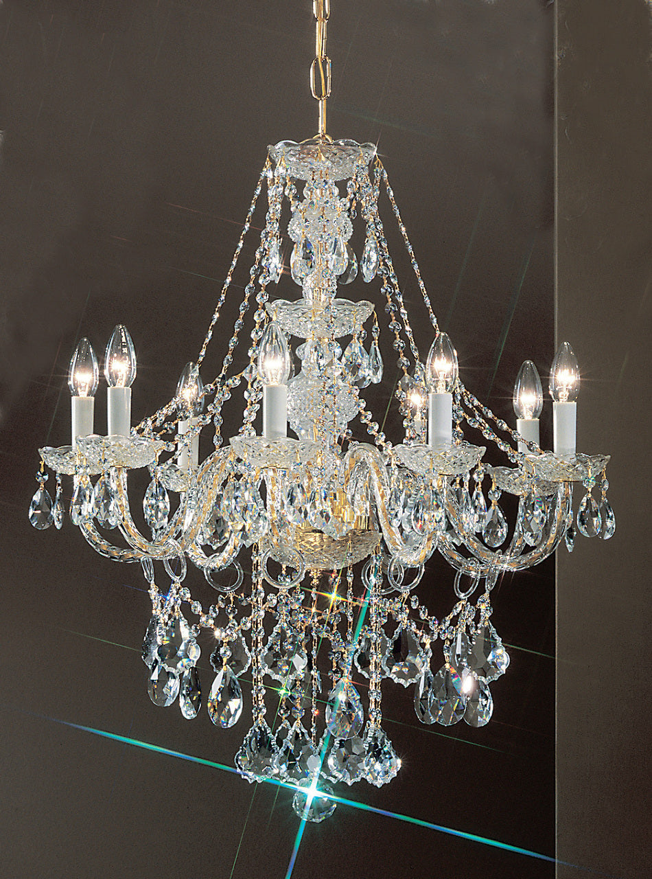 Classic Lighting 8248 GP S Monticello Crystal/Glass Chandelier in Gold