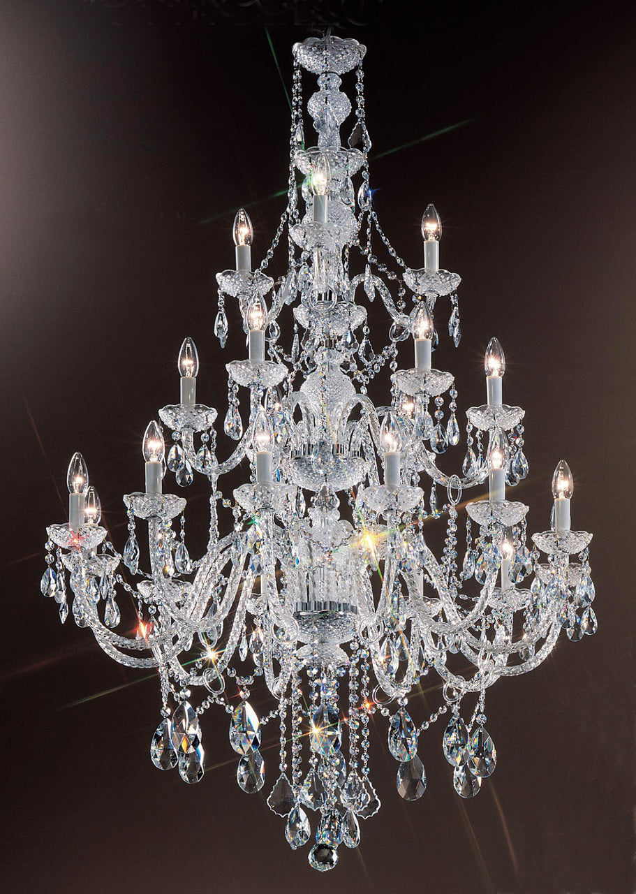 Classic Lighting 8251 CH C Monticello Crystal/Glass Chandelier in Chrome
