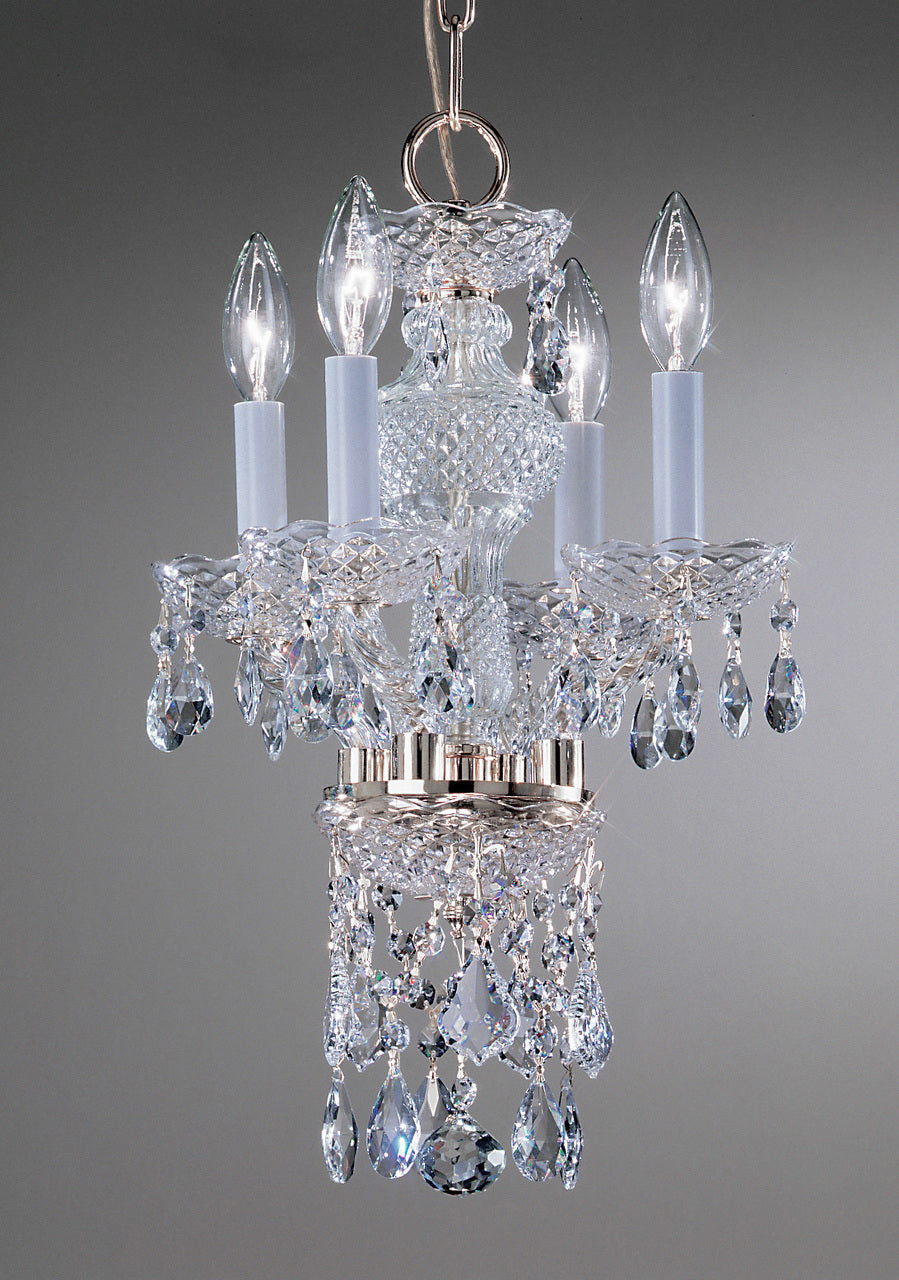 Classic Lighting 8254 CH C Monticello Crystal/Glass Mini Chandelier in Chrome