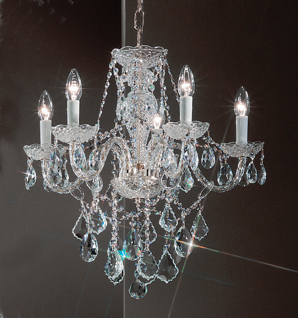 Classic Lighting 8255 CH SC Monticello Crystal/Glass Chandelier in Chrome