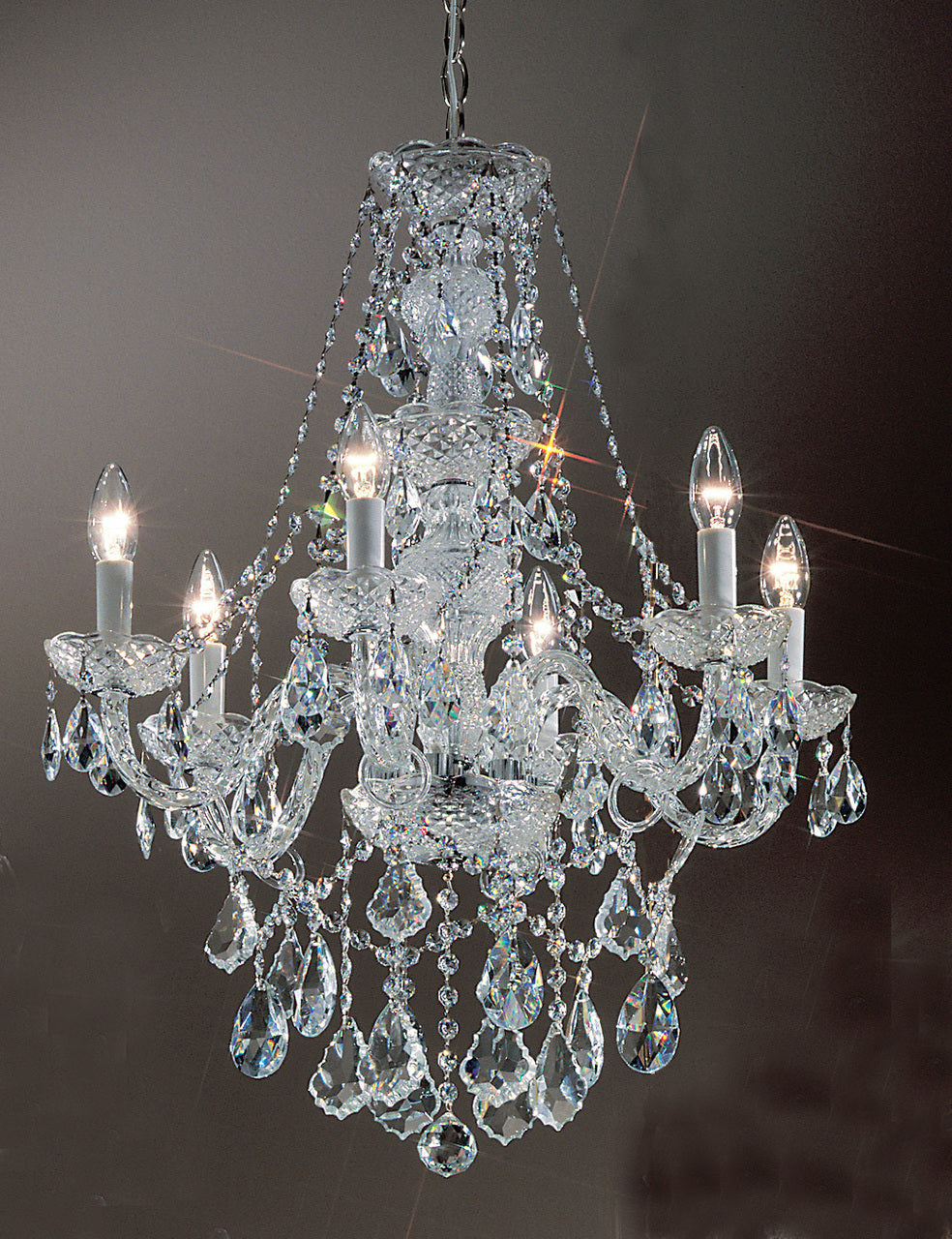 Classic Lighting 8256 CH C Monticello Crystal/Glass Chandelier in Chrome