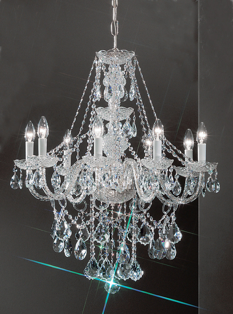 Classic Lighting 8258 CH SC Monticello Crystal/Glass Chandelier in Chrome