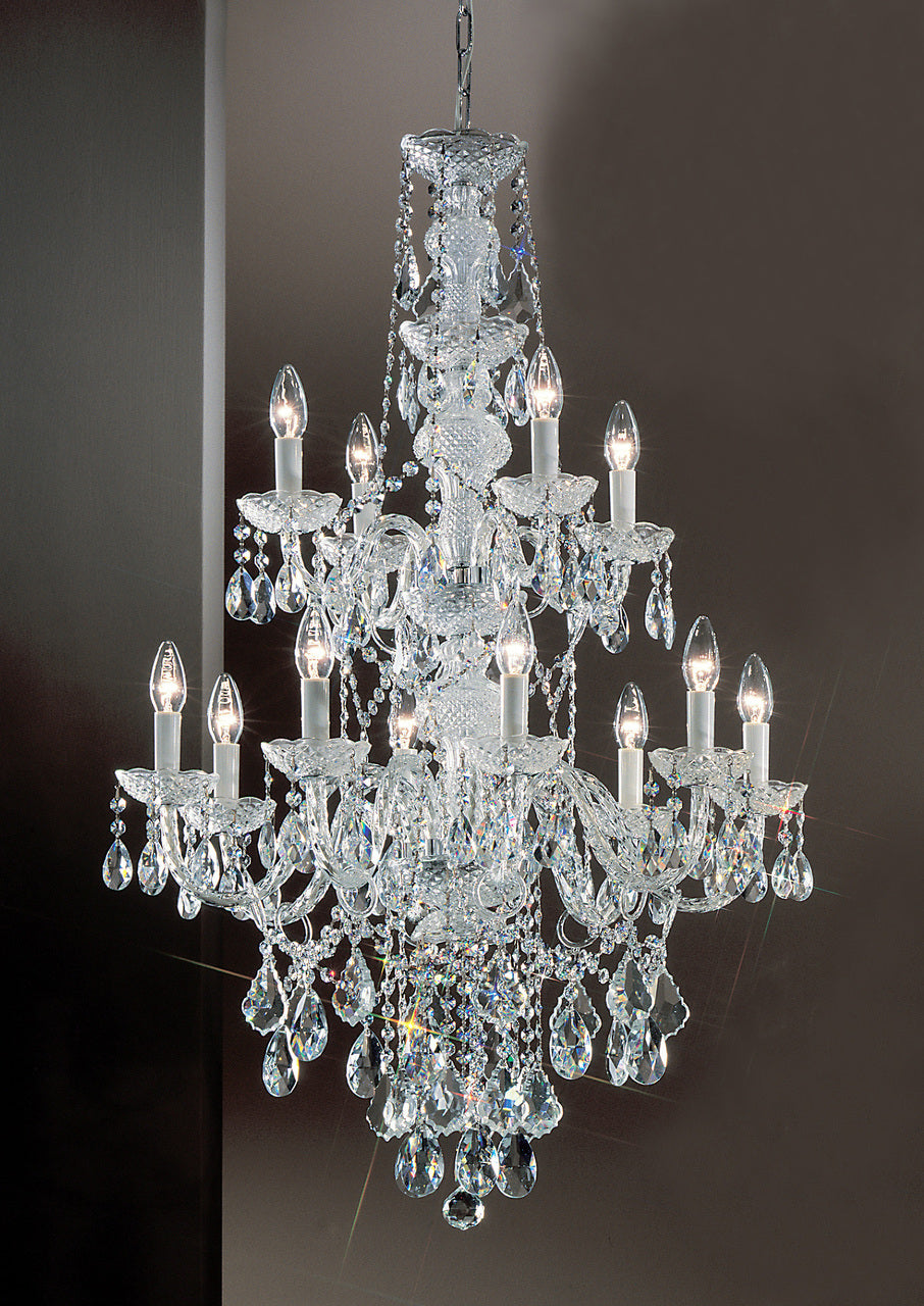 Classic Lighting 8259 CH SC Monticello Crystal/Glass Chandelier in Chrome