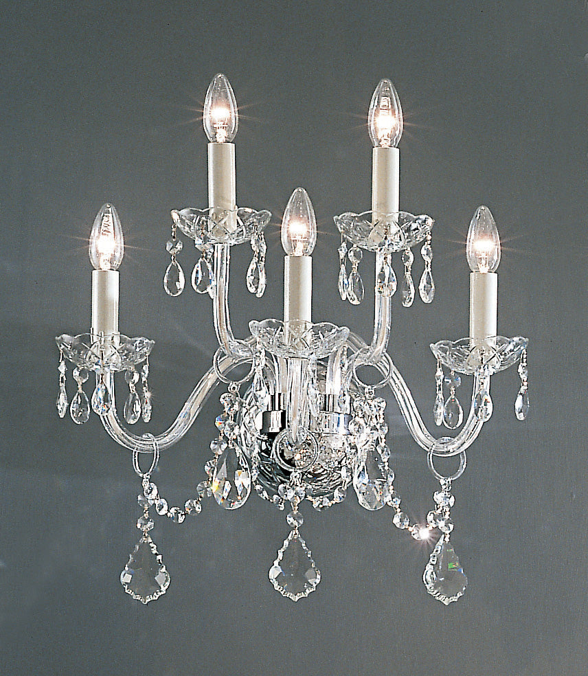 Classic Lighting 8260 CH C Bohemia Crystal/Glass Wall Sconce in Chrome (Imported from Italy)
