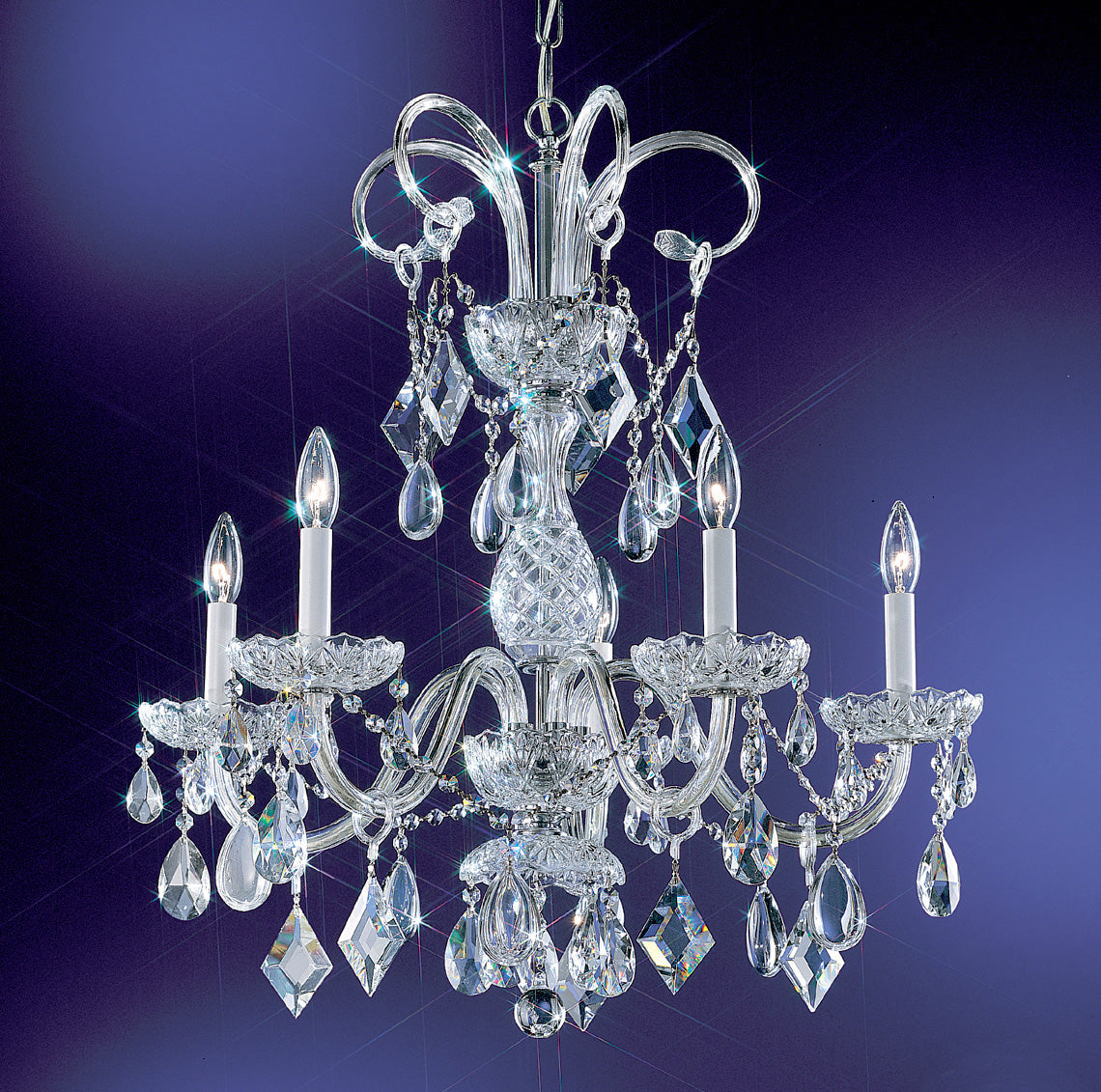 Classic Lighting 8287 CH S Prague Crystal/Glass Chandelier in Chrome (Imported from Spain)
