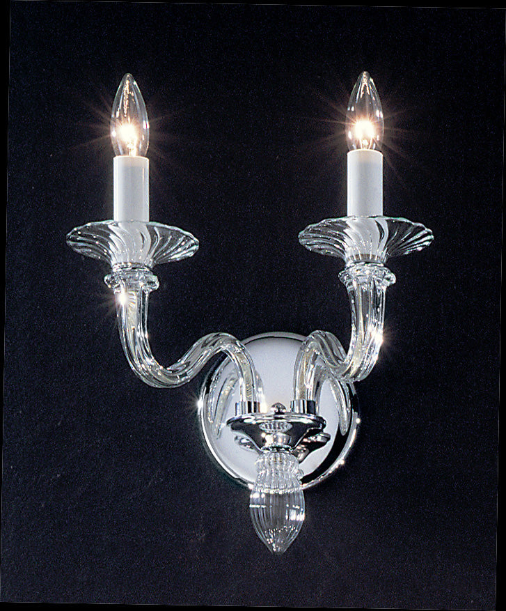 Classic Lighting 8290 CH Palermo Crystal/Glass Wall Sconce in Chrome (Imported from Spain)
