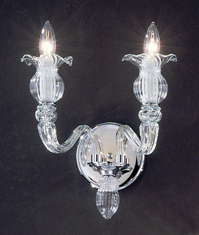 Classic Lighting 8292 CH Palermo Crystal/Glass Wall Sconce in Chrome (Imported from Spain)