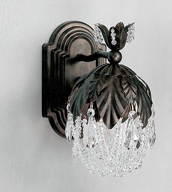 Classic Lighting 8332 EB PRO Petite Fleur Crystal Wall Sconce in English Bronze