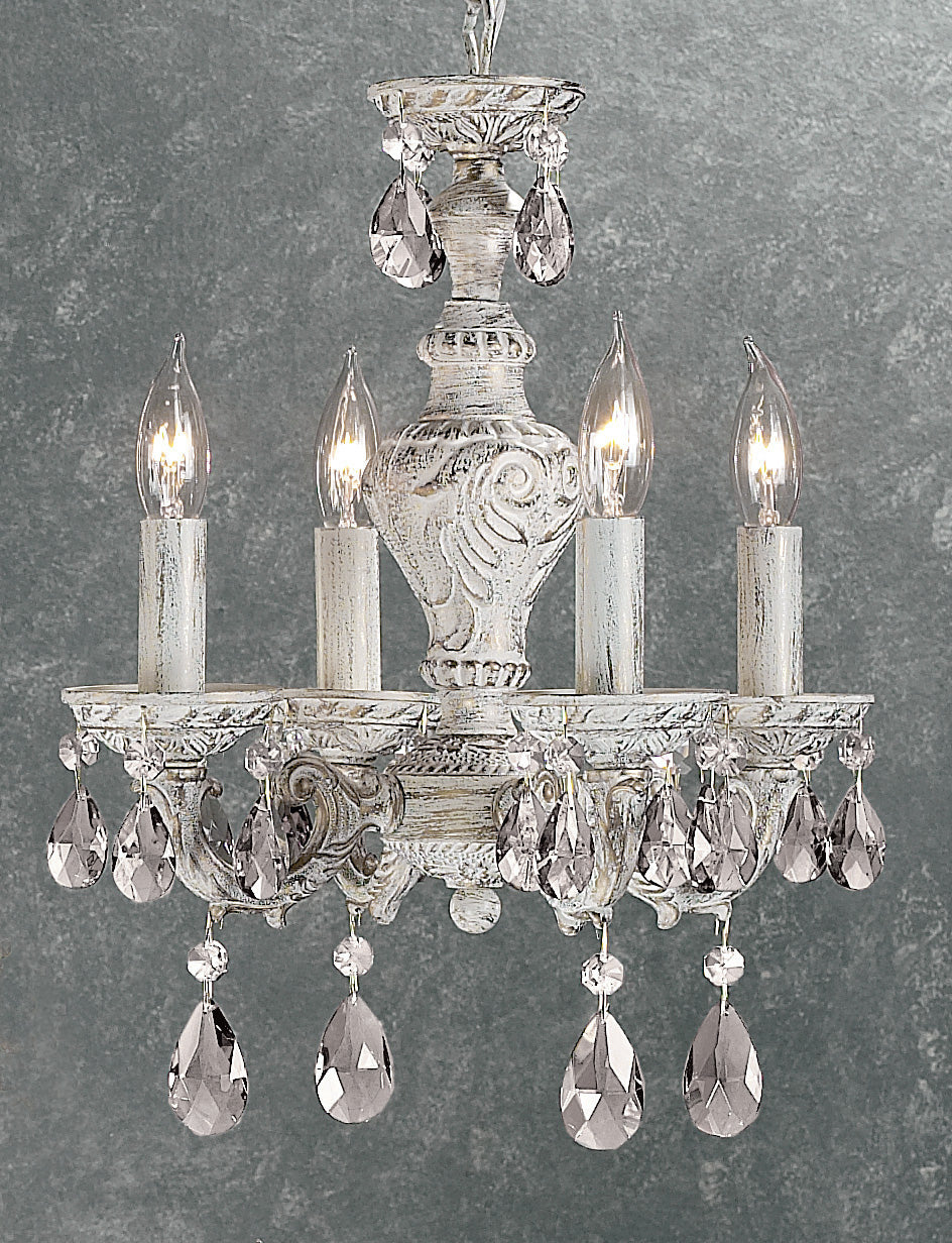 Classic Lighting 8334 AW C Gabrielle Crystal Mini Chandelier in Antique White