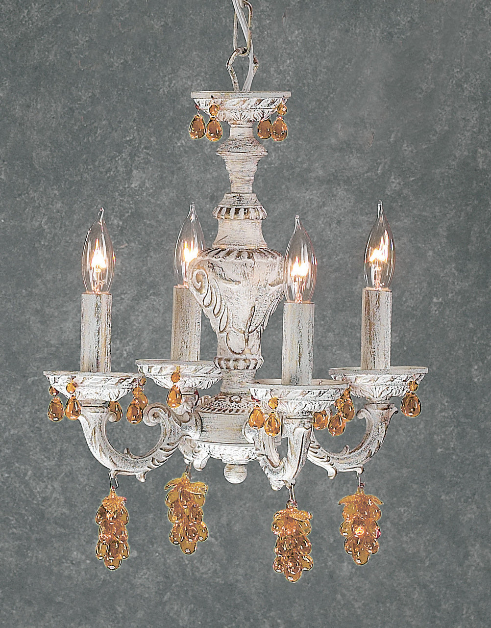 Classic Lighting 8334 AW GCA Gabrielle Crystal Mini Chandelier in Antique White