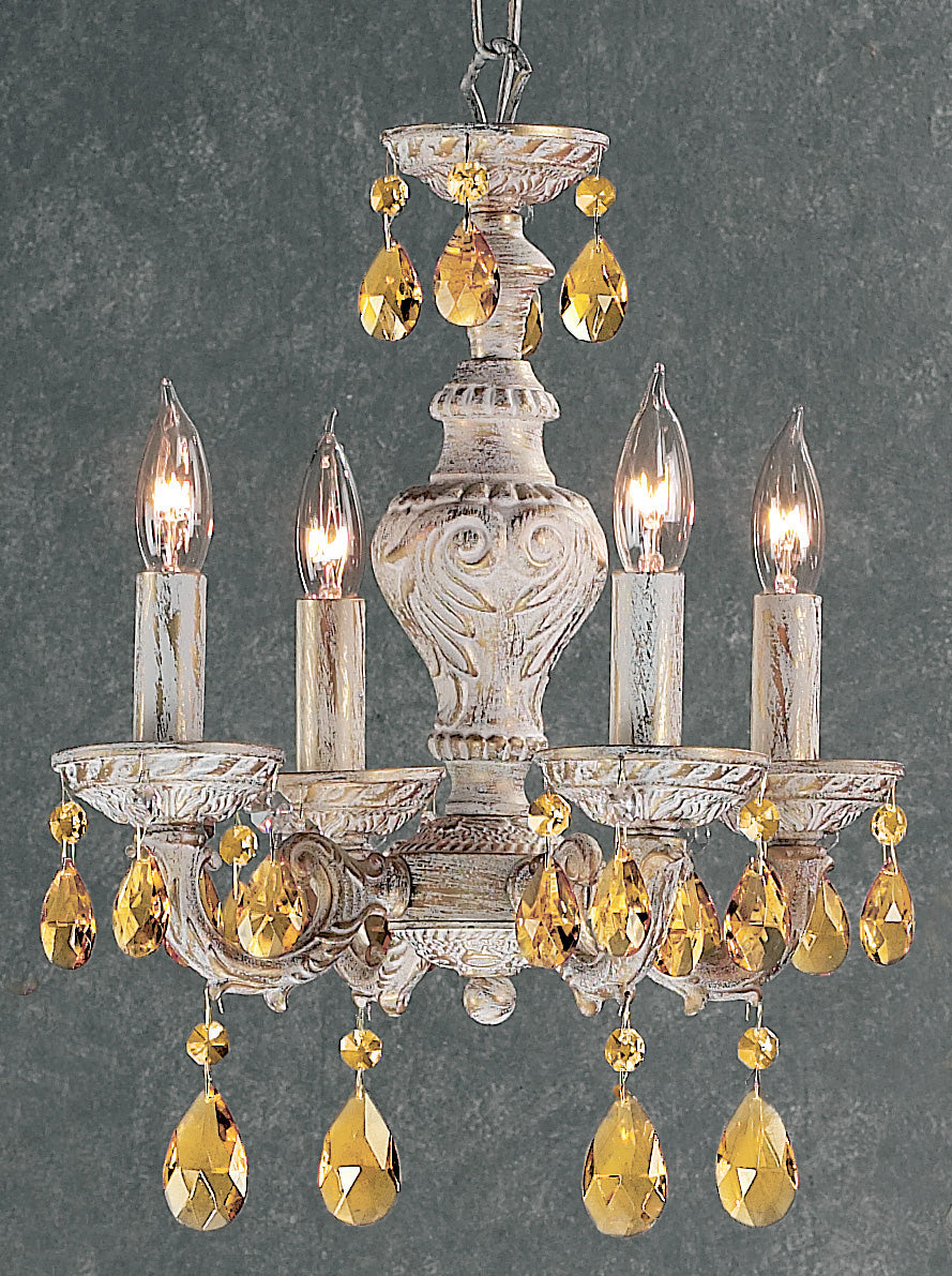 Classic Lighting 8334 AW PAM Gabrielle Crystal Mini Chandelier in Antique White