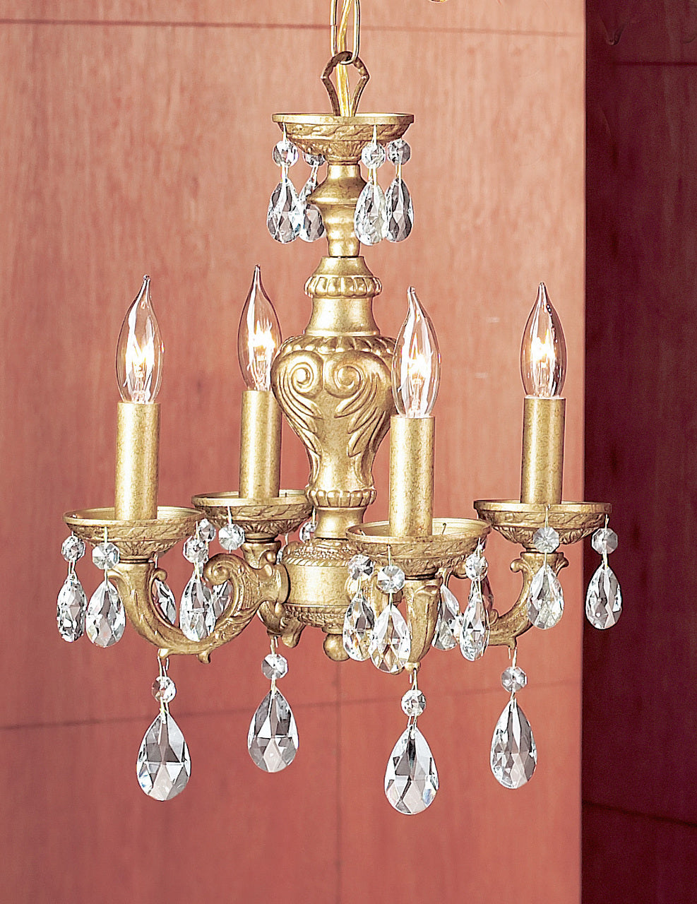 Classic Lighting 8334 OG C Gabrielle Crystal Mini Chandelier in Olde Gold