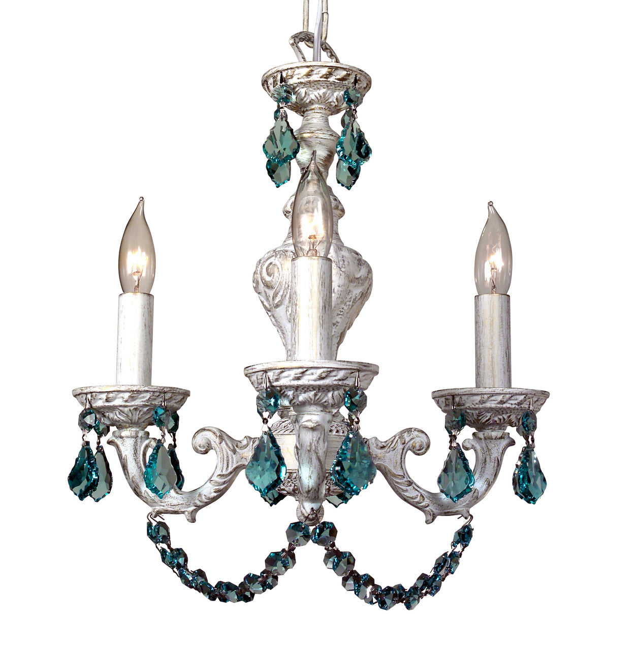 Classic Lighting 8335 AW AG Gabrielle Crystal Mini Chandelier in Antique White