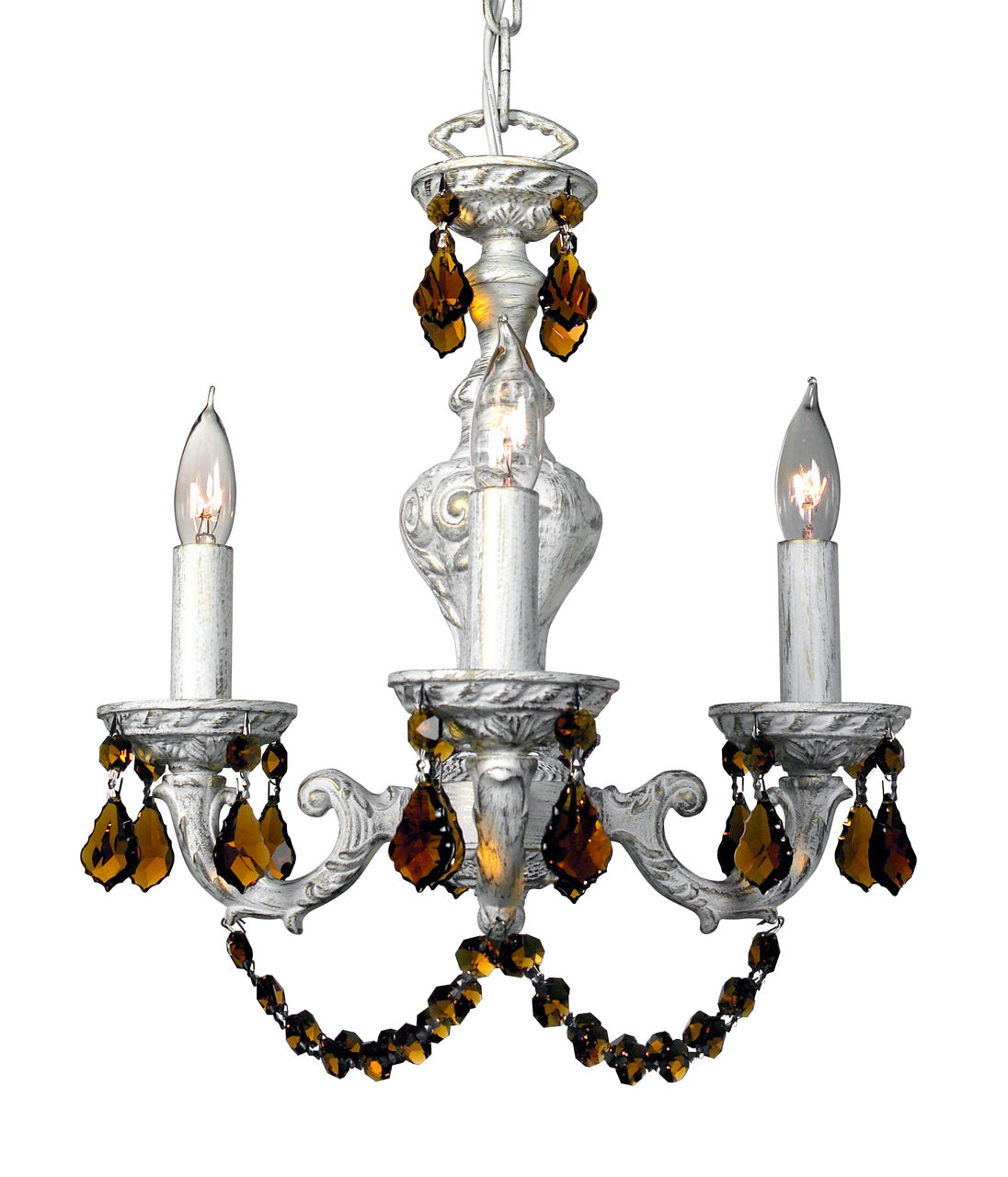 Classic Lighting 8335 AW AM Gabrielle Crystal Mini Chandelier in Antique White