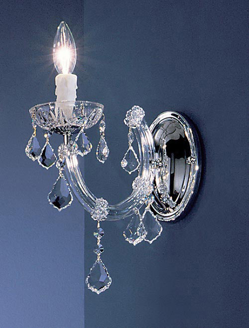 Classic Lighting 8341 CH CP Rialto Traditional Crystal Wall Sconce in Chrome