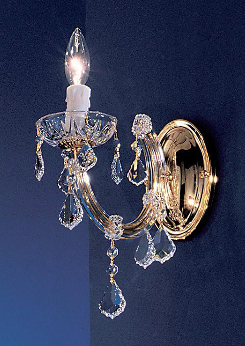 Classic Lighting 8341 GP SJT Rialto Traditional Crystal Wall Sconce in Gold