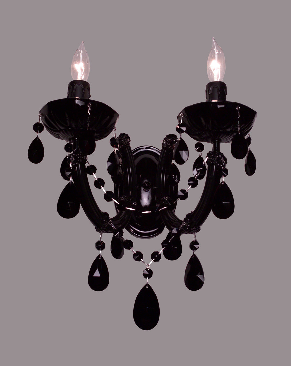 Classic Lighting 8342 BBLK CBK Rialto Traditional Crystal Wall Sconce in Black