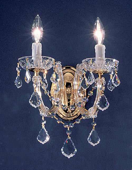 Classic Lighting 8342 GP CGT Rialto Traditional Crystal Wall Sconce in Gold