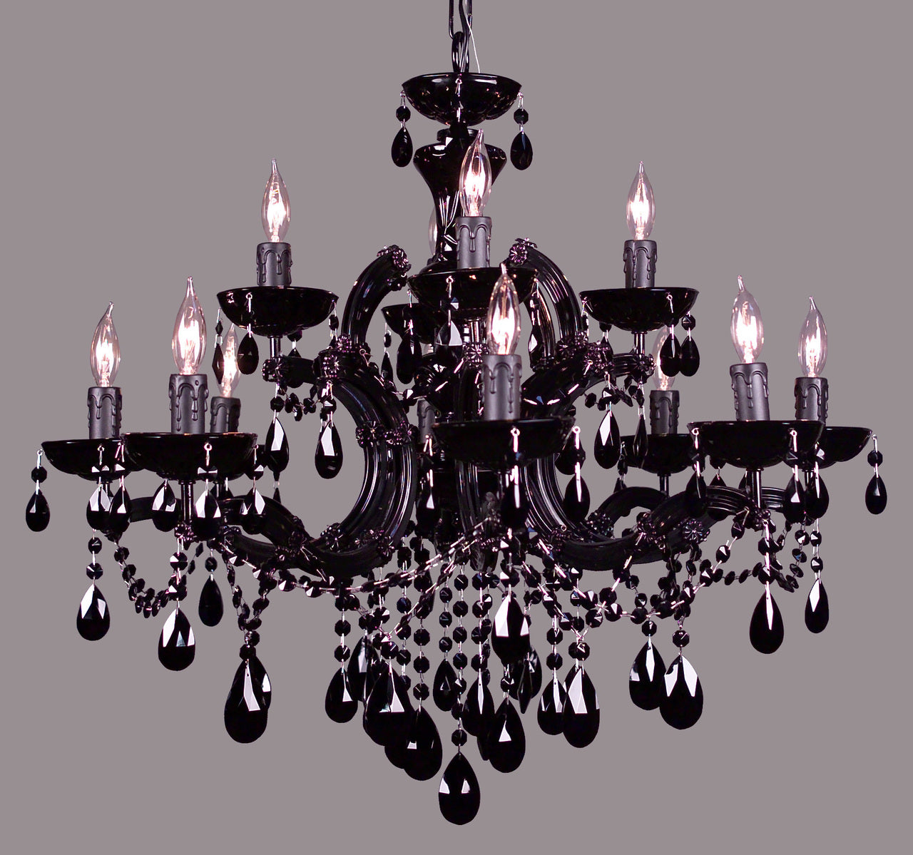 Classic Lighting 8344 BBLK CBK Rialto Traditional Crystal Chandelier in Black