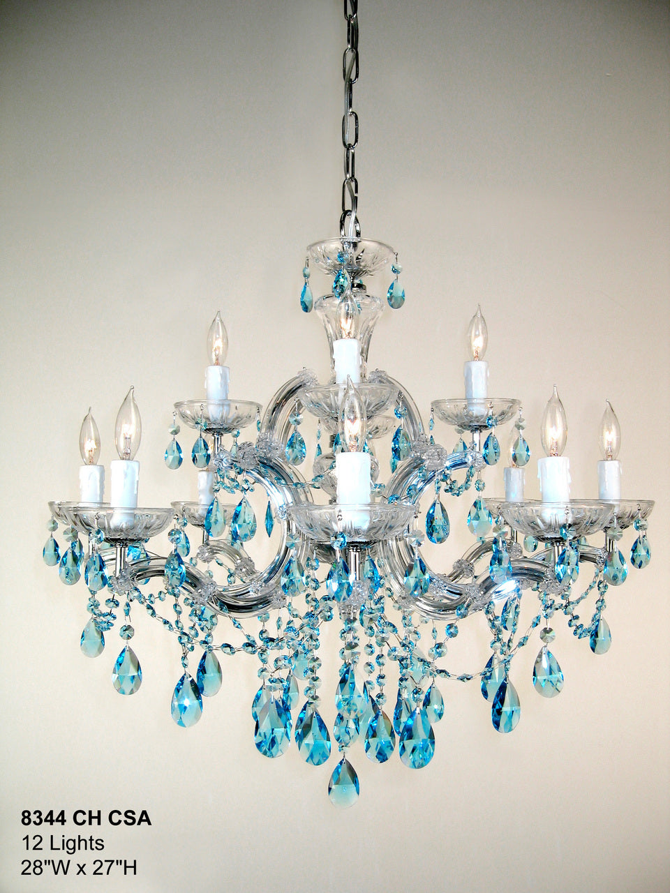 Classic Lighting 8344 CH CSA Rialto Traditional Crystal Chandelier in Chrome
