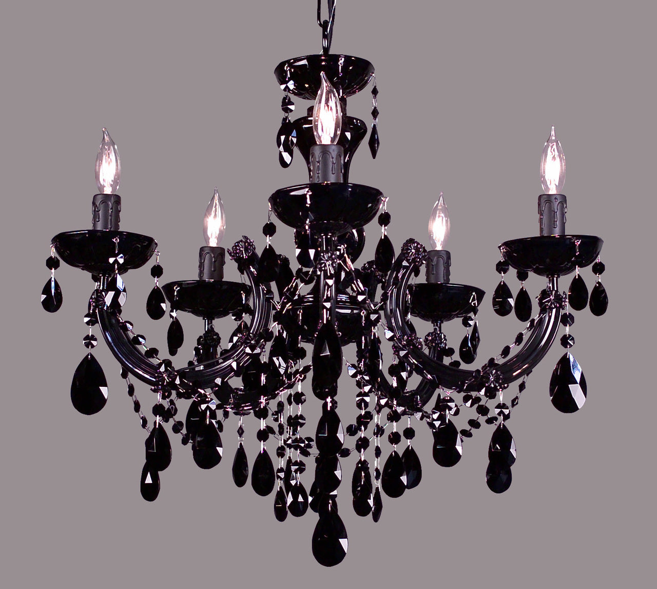 Classic Lighting 8345 BBLK SJT Rialto Traditional Crystal Chandelier in Black