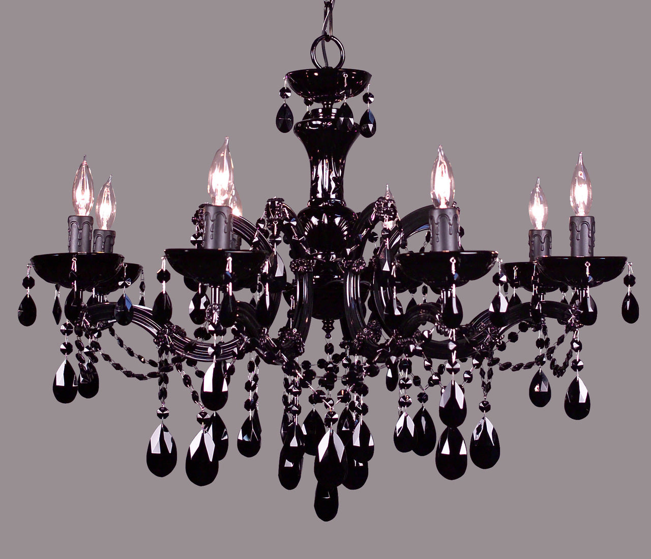 Classic Lighting 8348 BBLK CBK Rialto Traditional Crystal Chandelier in Black