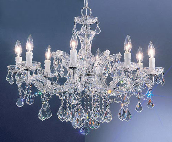 Classic Lighting 8348 CH SGT Rialto Traditional Crystal Chandelier in Chrome