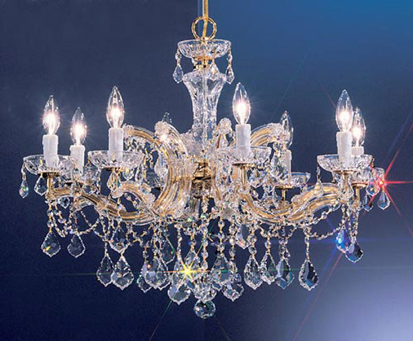 Classic Lighting 8348 GP SGT Rialto Traditional Crystal Chandelier in Gold