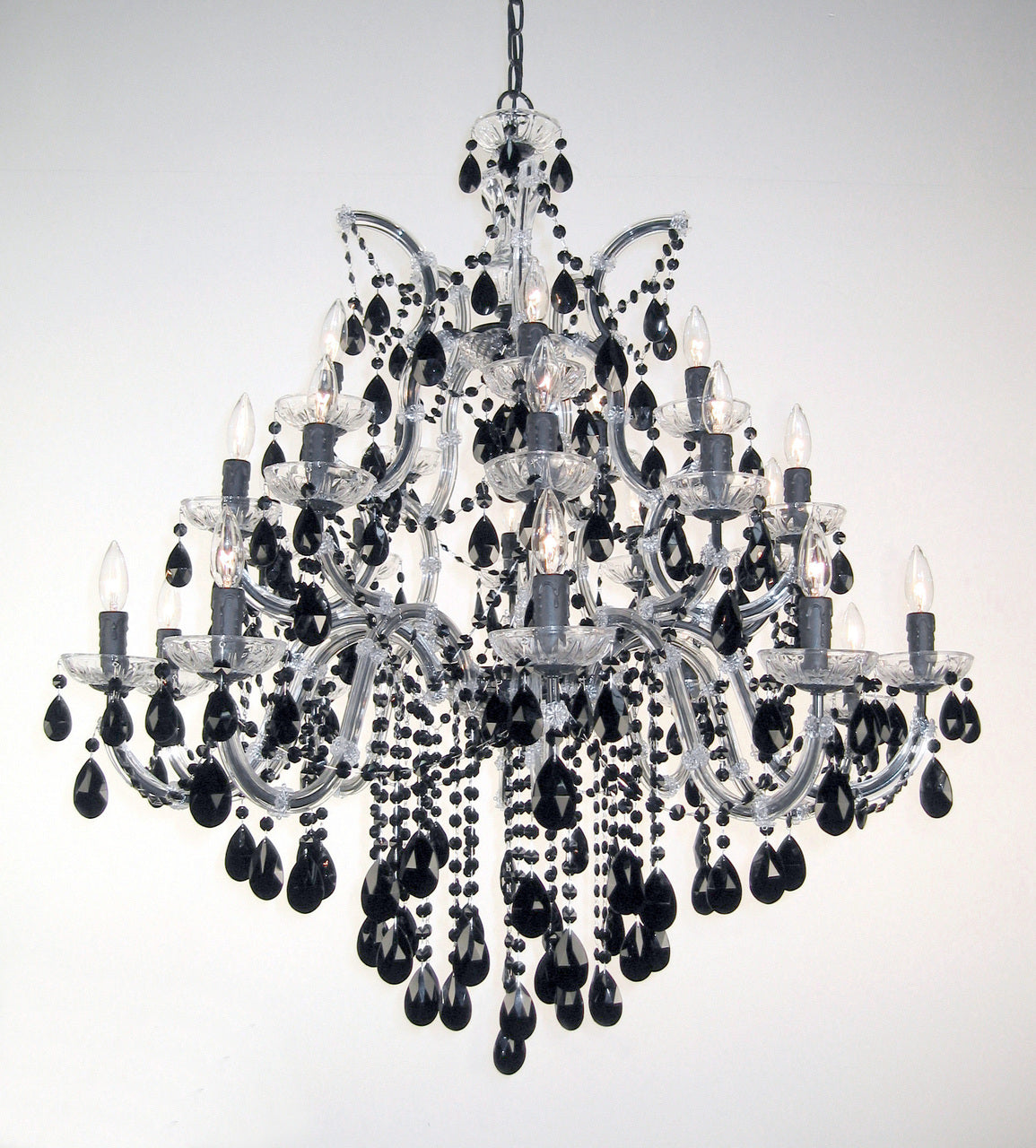 Classic Lighting 8349 BLK SJT Rialto Traditional Crystal Chandelier in Black
