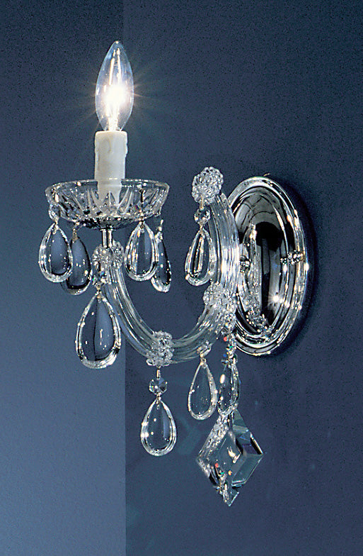 Classic Lighting 8351 CH C Rialto Contemporary Crystal Wall Sconce in Chrome