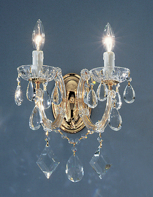 Classic Lighting 8352 GP C Rialto Contemporary Crystal Wall Sconce in Gold