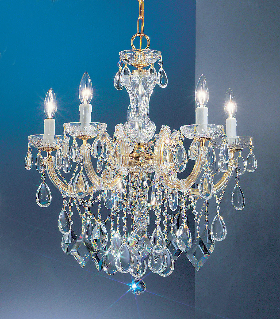 Classic Lighting 8355 GP C Rialto Contemporary Crystal Chandelier in Gold