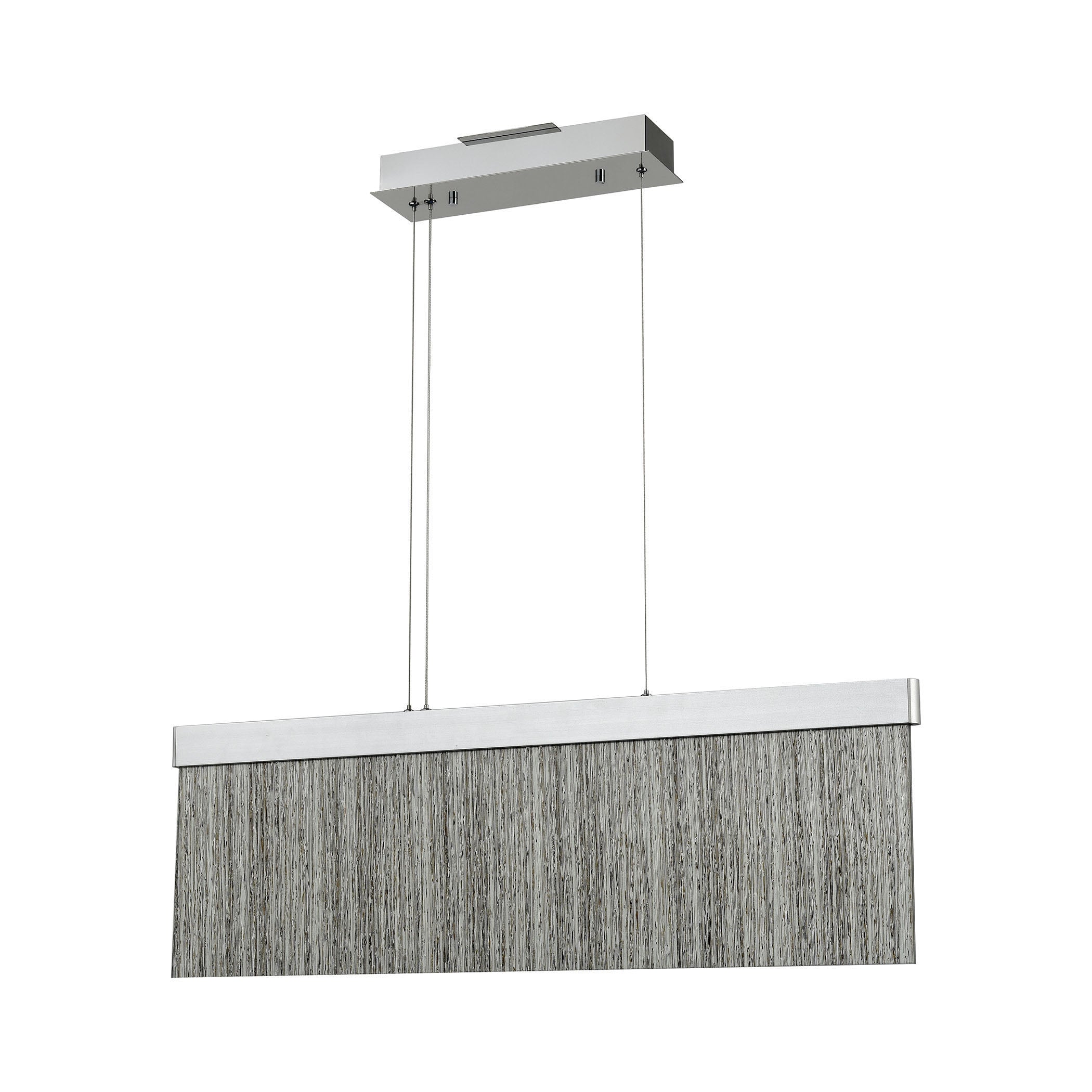 ELK Lighting 85112/LED Meadowland 1-Light Island Light in Satin Aluminum and Chrome with Textured Glass - Integrated LED