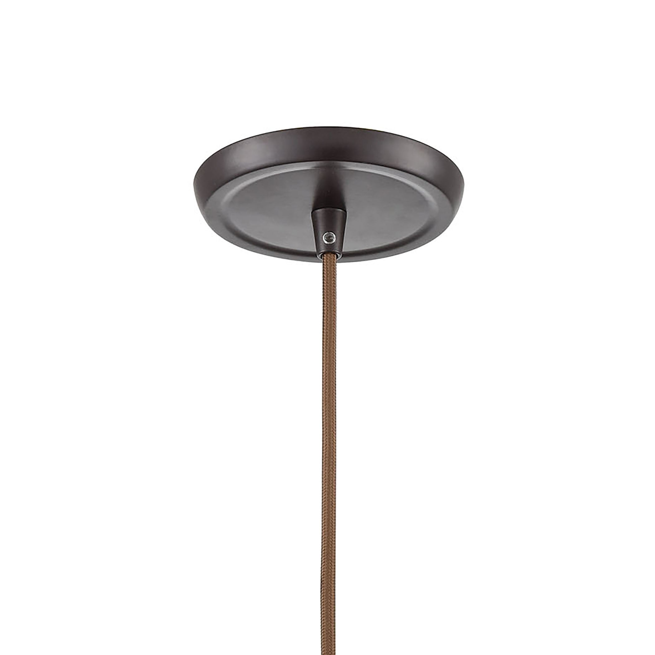ELK Lighting 85210/1 Kendal 1-Light Mini Pendant in Oil Rubbed Bronze with Patterned Clear Glass