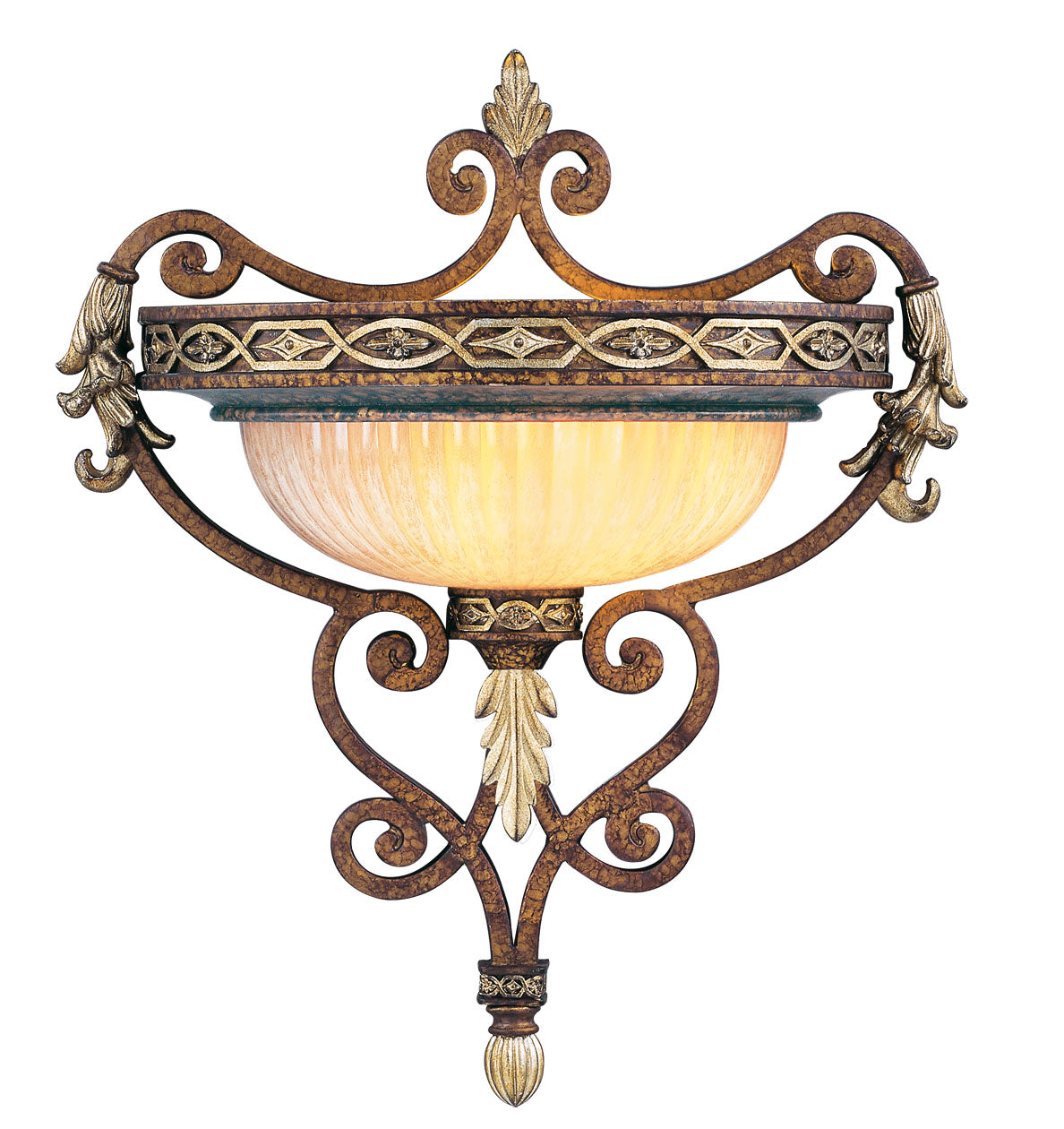 LIVEX Lighting 8531-64 Seville Wall Sconce in Palacial Bronze with Gilded Accents (1 Light)