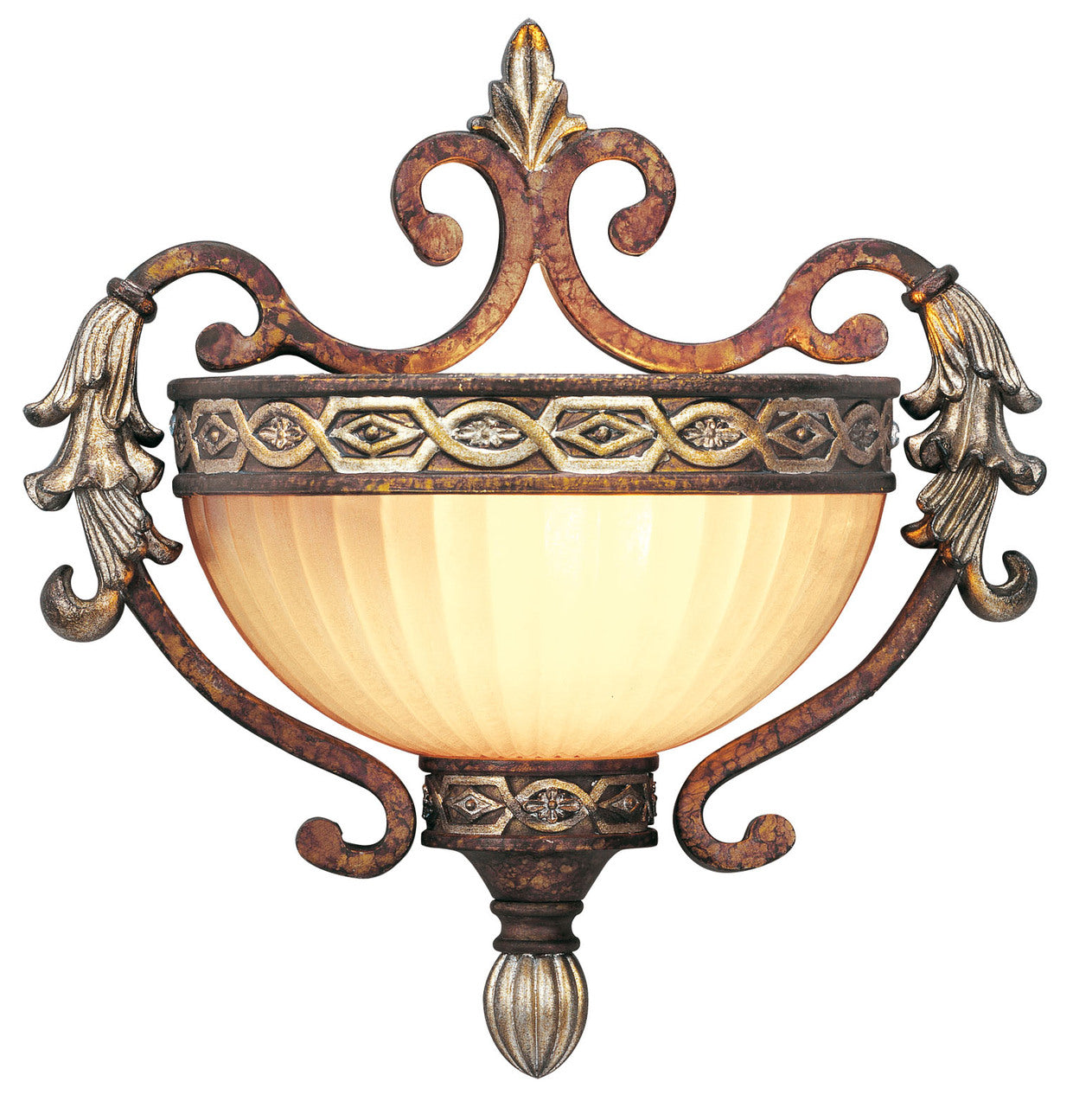 LIVEX Lighting 8540-64 Seville Wall Sconce in Palacial Bronze with Gilded Accents (1 Light)