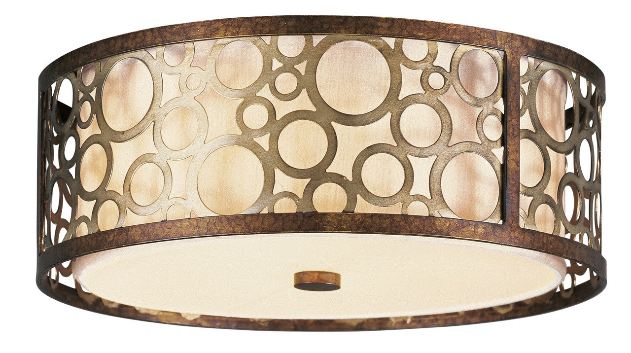 LIVEX Lighting 8688-64 Avalon Flushmount in Palacial Bronze with Gilded Accents (3 Light)
