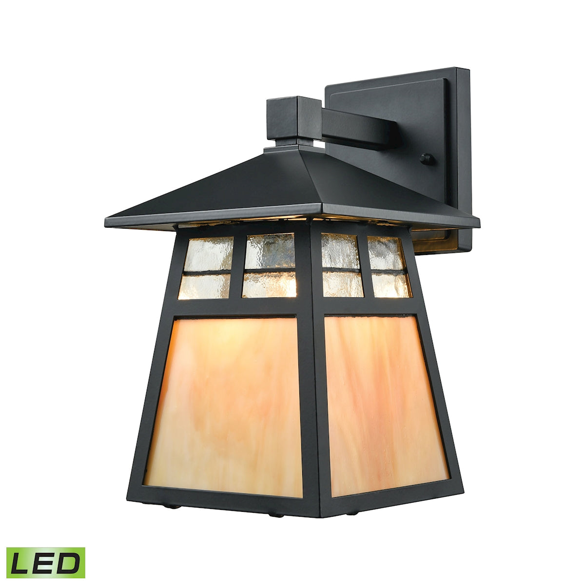 ELK Lighting 87050/1-LED Cottage 1-Light Outdoor Wall Lamp in Matte Black - Includes LED Bulb