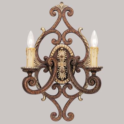 LIVEX Lighting 8862-64 Seville Wall Sconce in Palacial Bronze with Gilded Accents (2 Light)