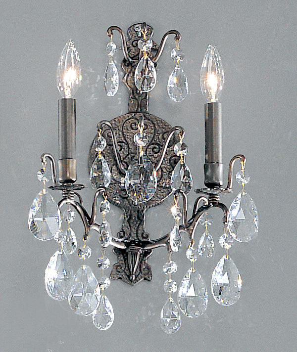 Classic Lighting 9000 AB C Versailles Crystal Wall Sconce in Antique Bronze