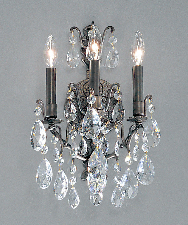 Classic Lighting 9001 AB S Versailles Crystal Wall Sconce in Antique Bronze