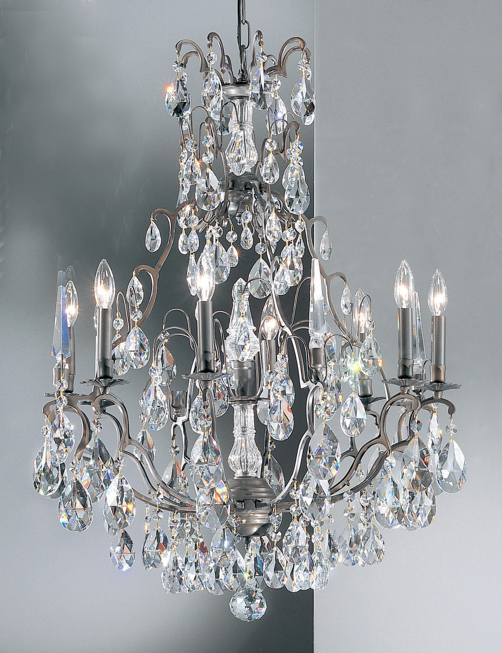 Classic Lighting 9009 AB SC Versailles Crystal Chandelier in Antique Bronze