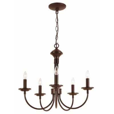 Trans Globe Lighting 9015 ROB 19" Indoor Rubbed Oil Bronze Colonial Chandelier